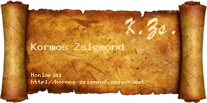 Kormos Zsigmond névjegykártya
