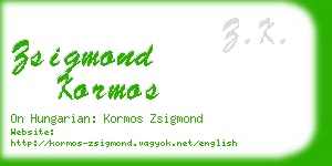 zsigmond kormos business card